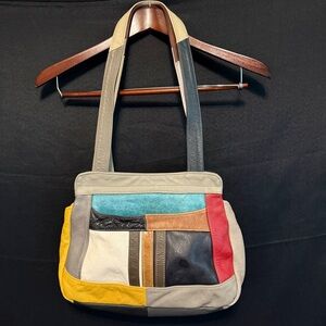 Genuine Leather Patchwork Purse Made In Mexico Multicolor Y2K Style